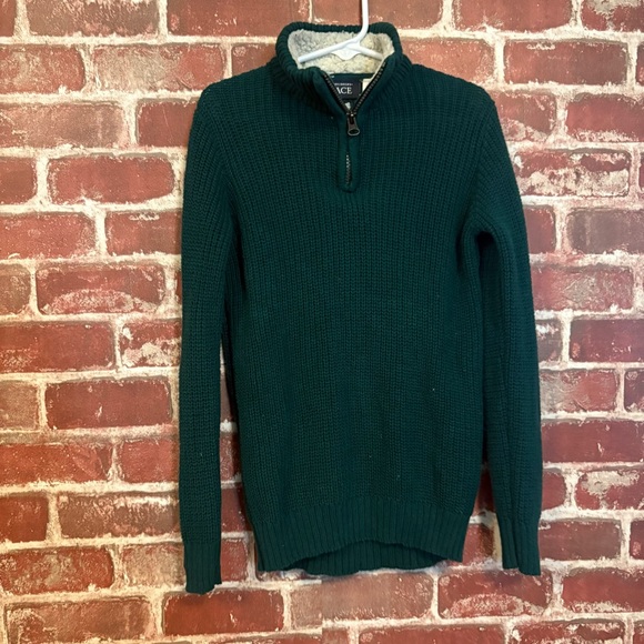 The Children's Place Other - The Children's Place Dark Green Half-Zip Knit Sweater